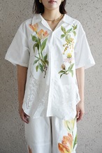 lace open collar shirt pink tulip