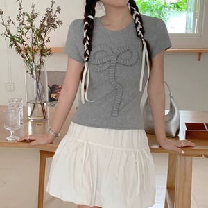 Ribbon frill T-shirts 501070