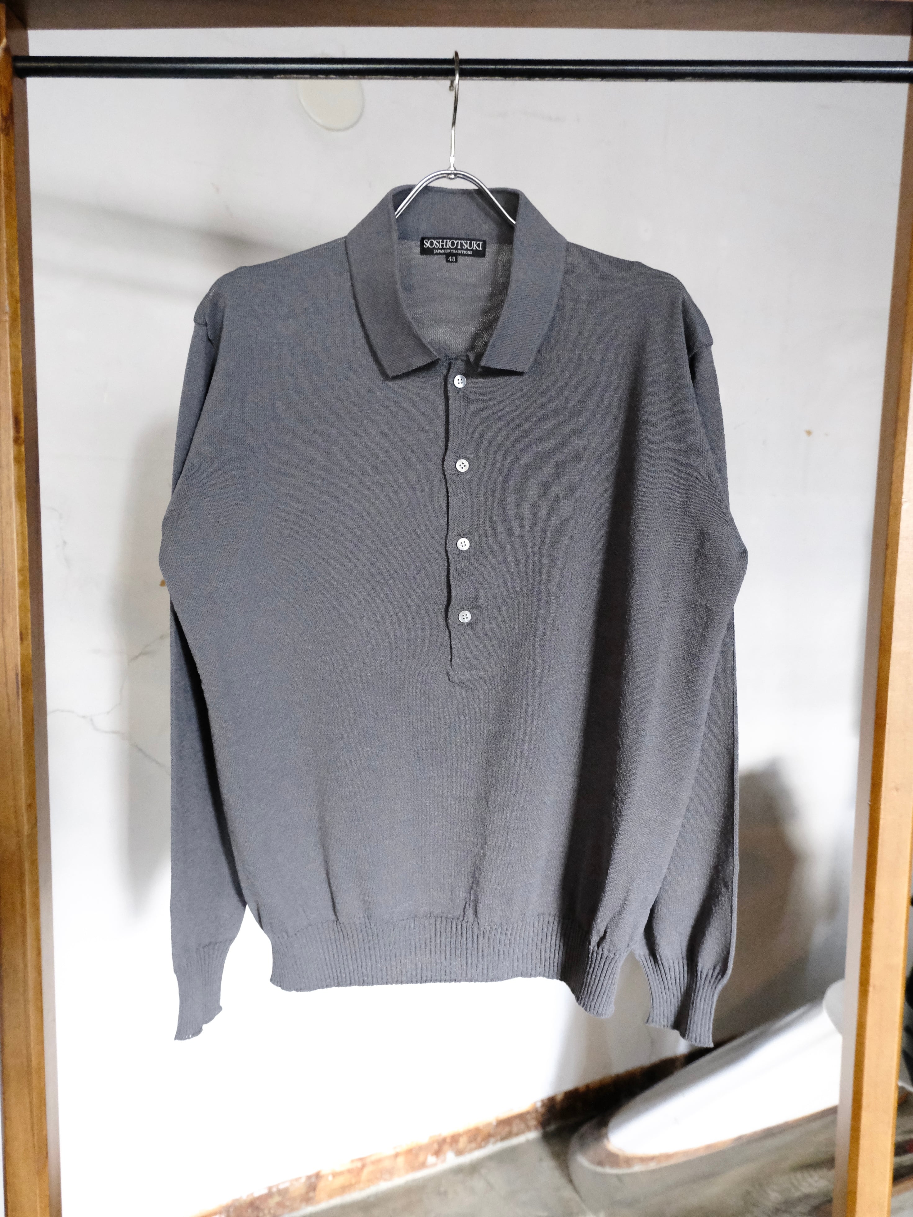 SOSHIOTSUKI】 DRAPED PLACKET POLO SHIRT | THE OUR