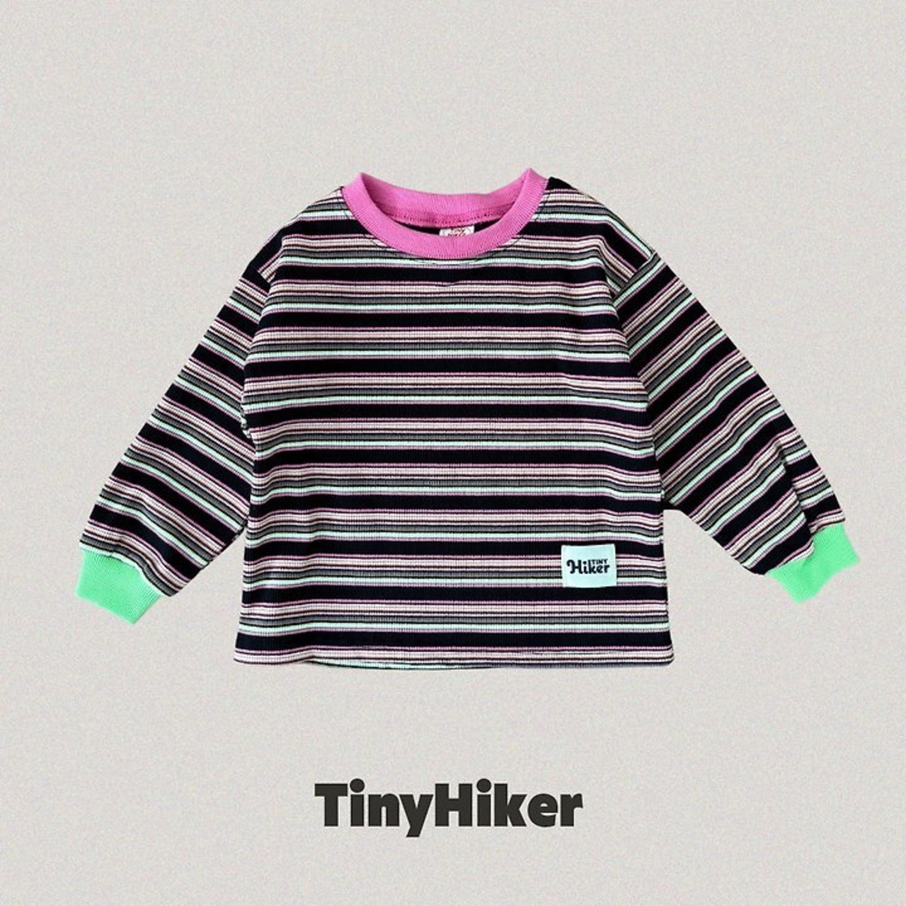 韓国子供服 / TinyHiker / 26Autumn / カラフルボーダー カットソー / 秋服 *XS~XL *