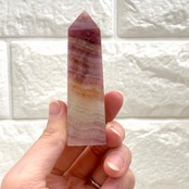 ピンクフローライトタワー*フローライト*天然石ポイント*インテリア*T43