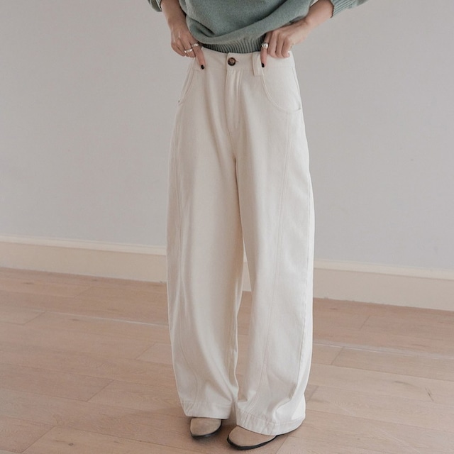 ブラッシュドステッチワイドパンツ 3color [am03540]