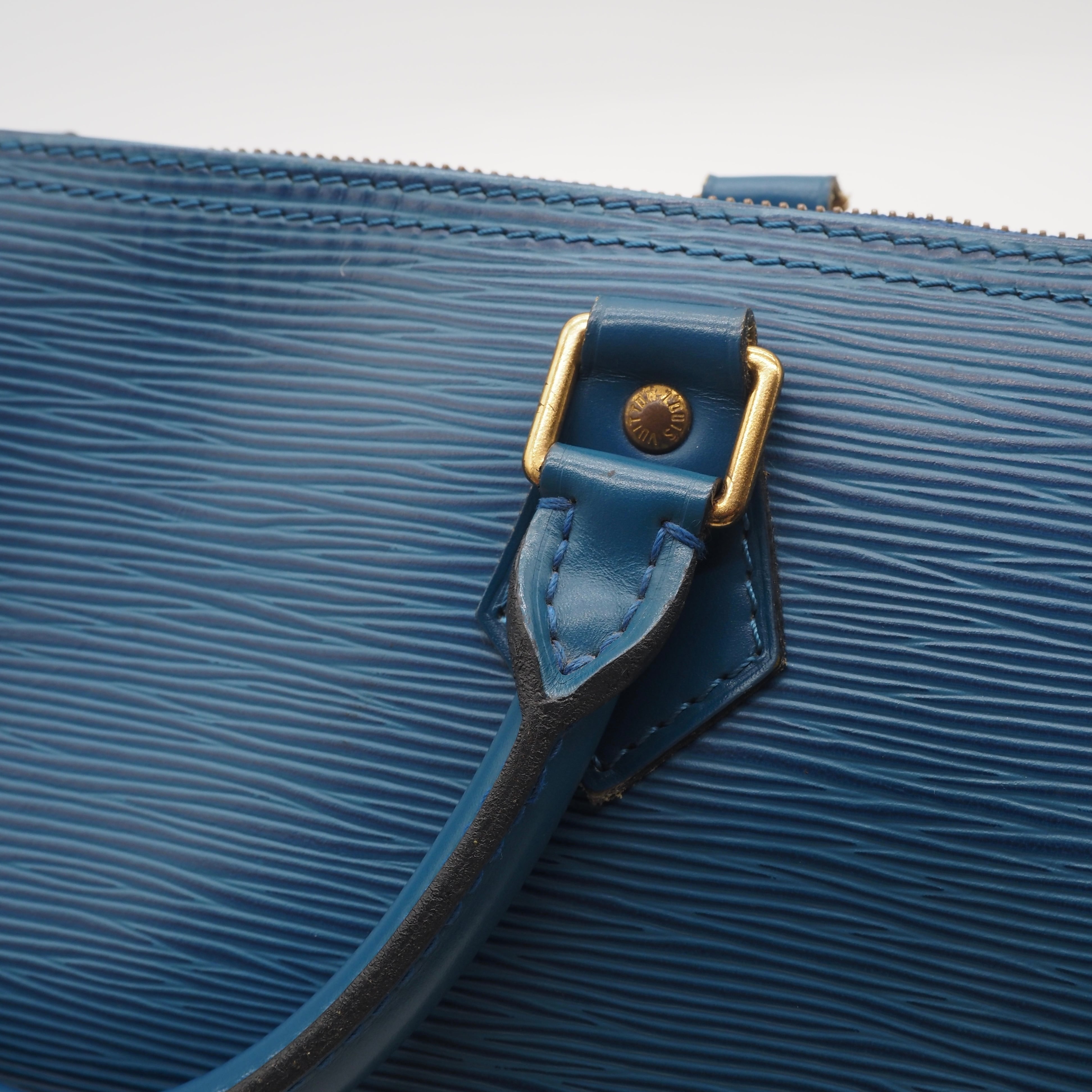 Louis Vuitton エピ スピーディ 35 ボストンバッグ ブルー レザー ルイ