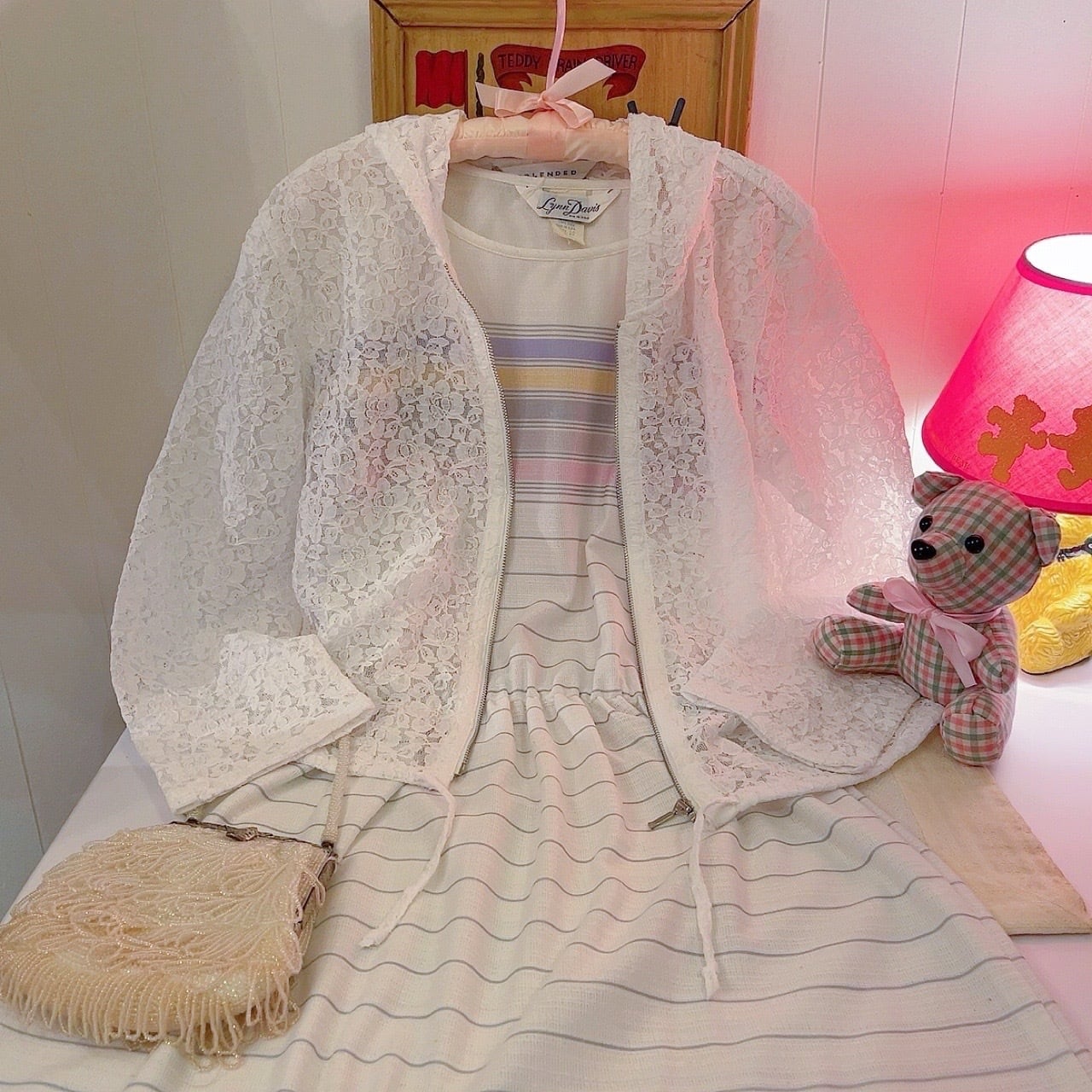 white flower lace hoodie