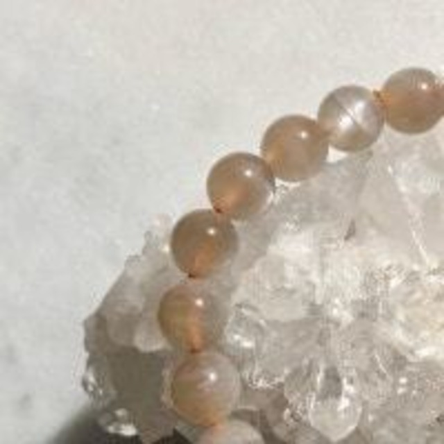 【超美石】ピーチカラー　ブラウンシャインムーンストーン　8ｍｍ　ブレスレット 　4316