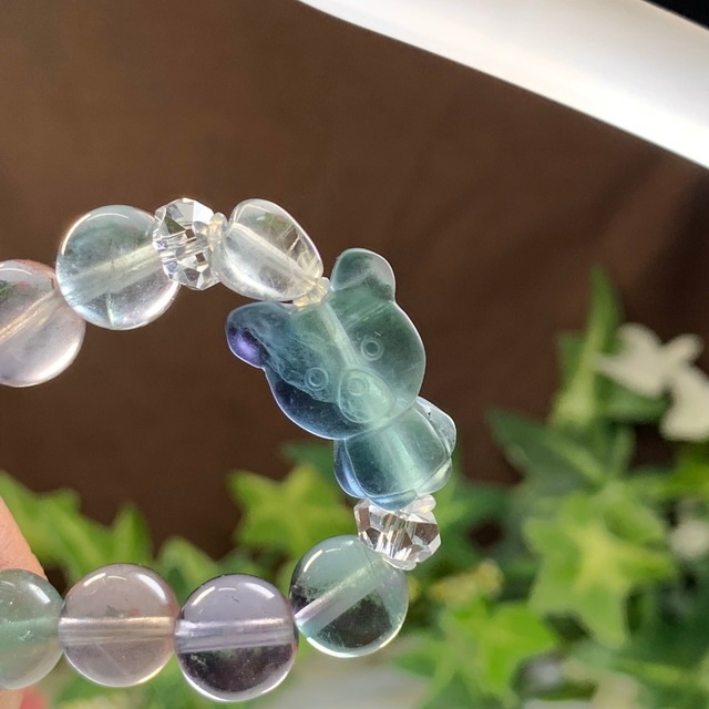 爽やかフローライト~くまちゃん~・デザインブレスレット