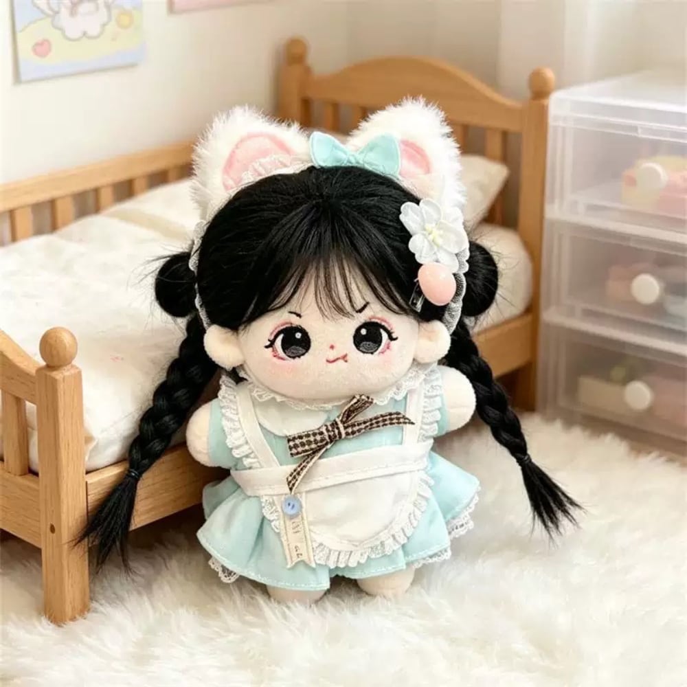 ⟡ぬい服 おすわり 10cm〜12cm ⟡ 裏地付き メイドねこさん 推し活アイテム 撮影用アイテム 10cmぬい服 ねこ耳&しっぽ付き メイド