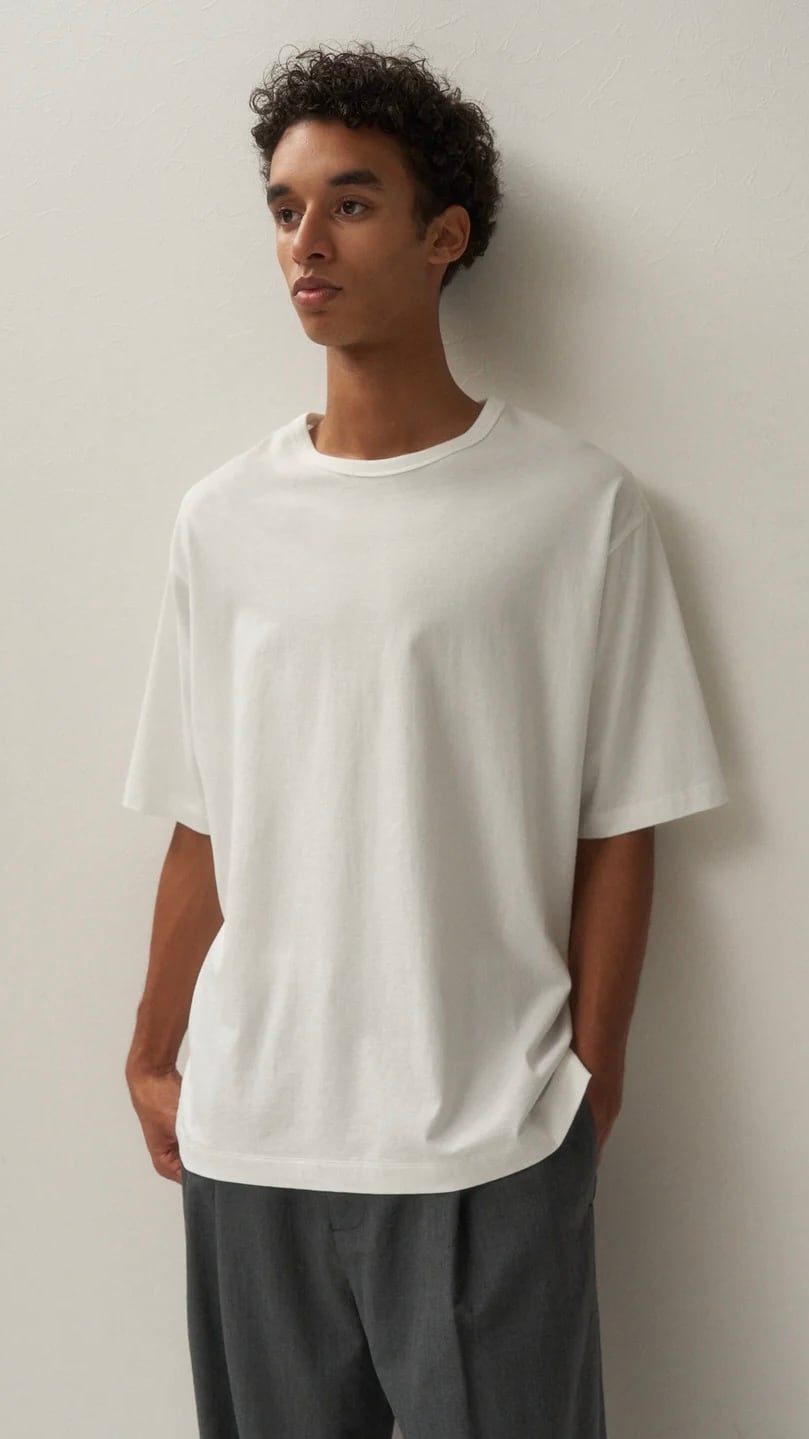 ATON -DRY COTTON JERSEY | STANDARD T-SHIRT-:WHITE,:BLACK,