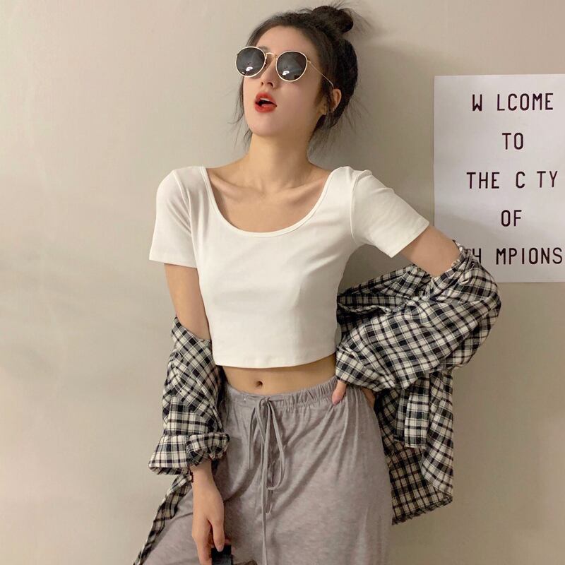 スタイルショート薄手サマートップス スリムホワイトTシャツ 夏物 ヨーロピアン 1号婦人55245800289