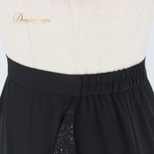 社交ダンス 衣装 スタンダード スカート レッスンウェア レディース DANCE FASHION EVE 黒 ブラック系 アシンメトリー キラキラ 社交ダンス用スカート スタンダードドレス 競技 ダンス衣装 スカート丈 ミモレ丈 ロングスカート きらきら ホログラム 光る パーティー フォーマル クラシック ブラック モダン ダンスファッションイヴ ファスナー仕様 ポリエステル 洗濯 簡単 ケア ダンス ストレッチ フィット感 プリーツ風 フレア すそ広がり 巻き風 ラテンじゃない