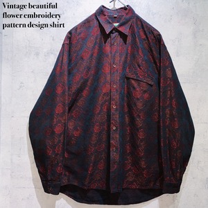 Vintage beautiful flower embroidery pattern design shirt