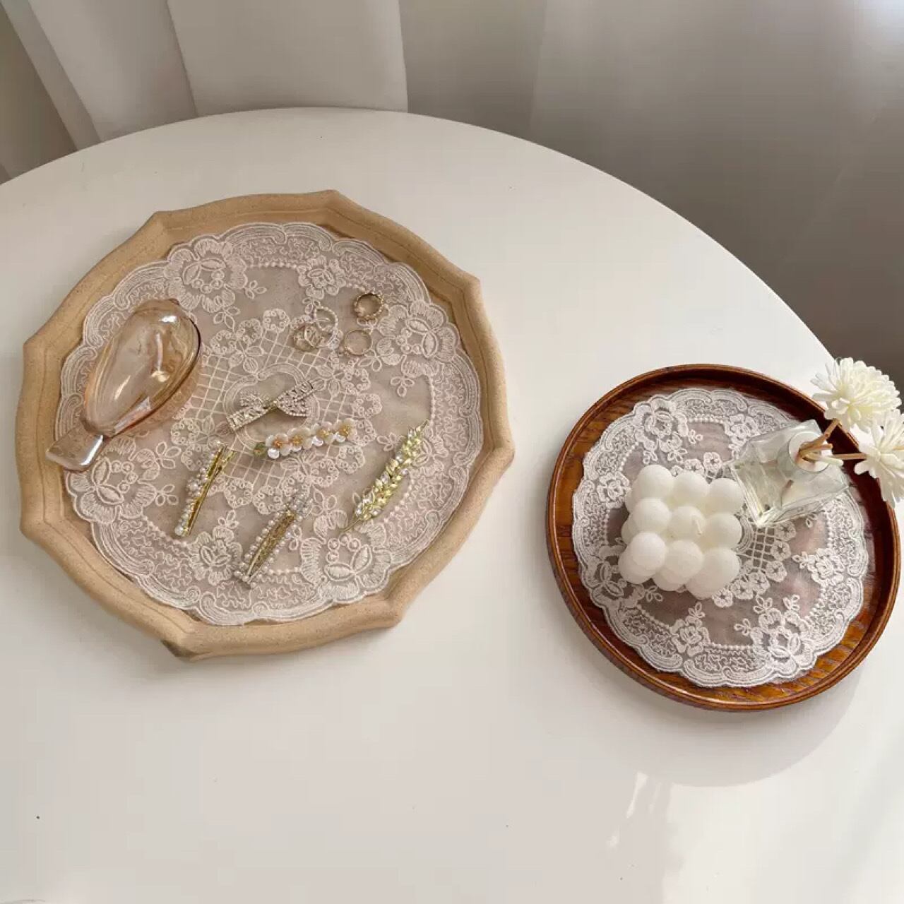 レース シート お皿 木製お皿 おしゃれ 食器 エレガント 韓国風 Luluca 韓国トレンドファッションluluca ルルカ