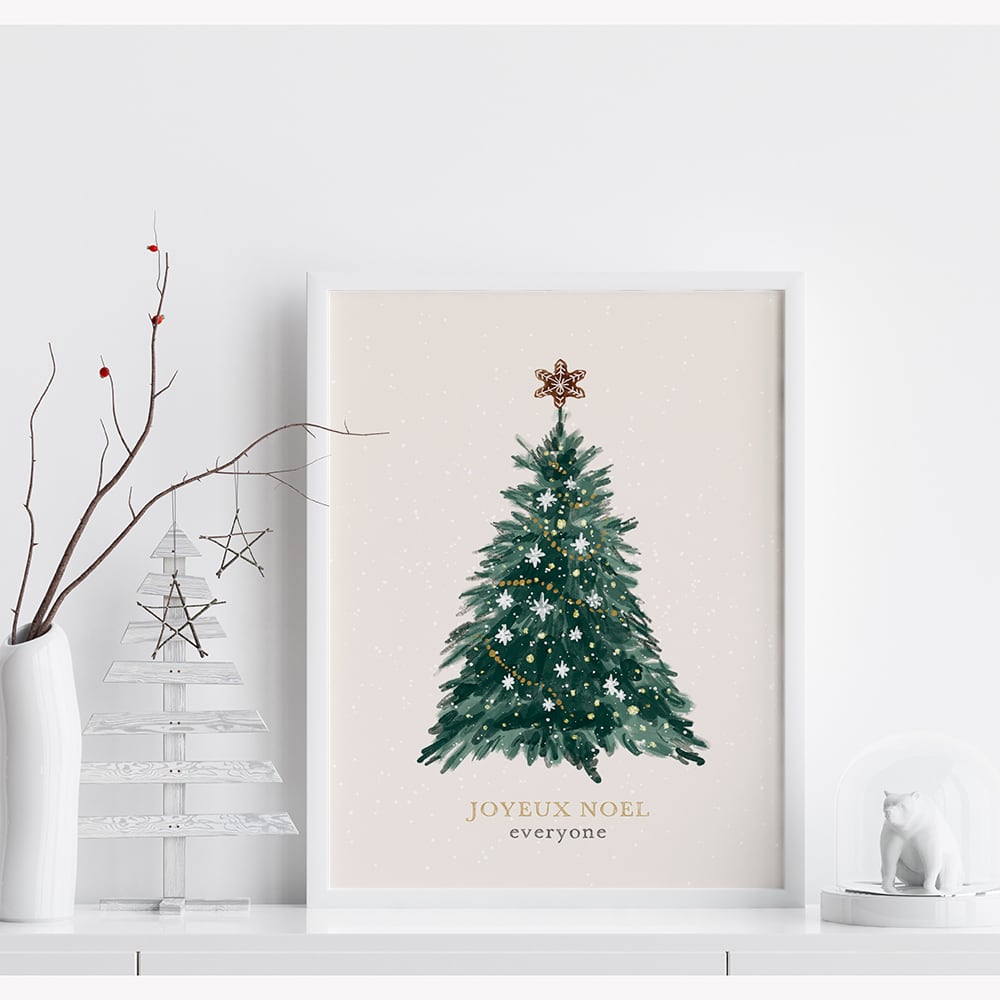 クリスマスツリーのポスター / i1026 / 北欧のクリスマス 雪の中