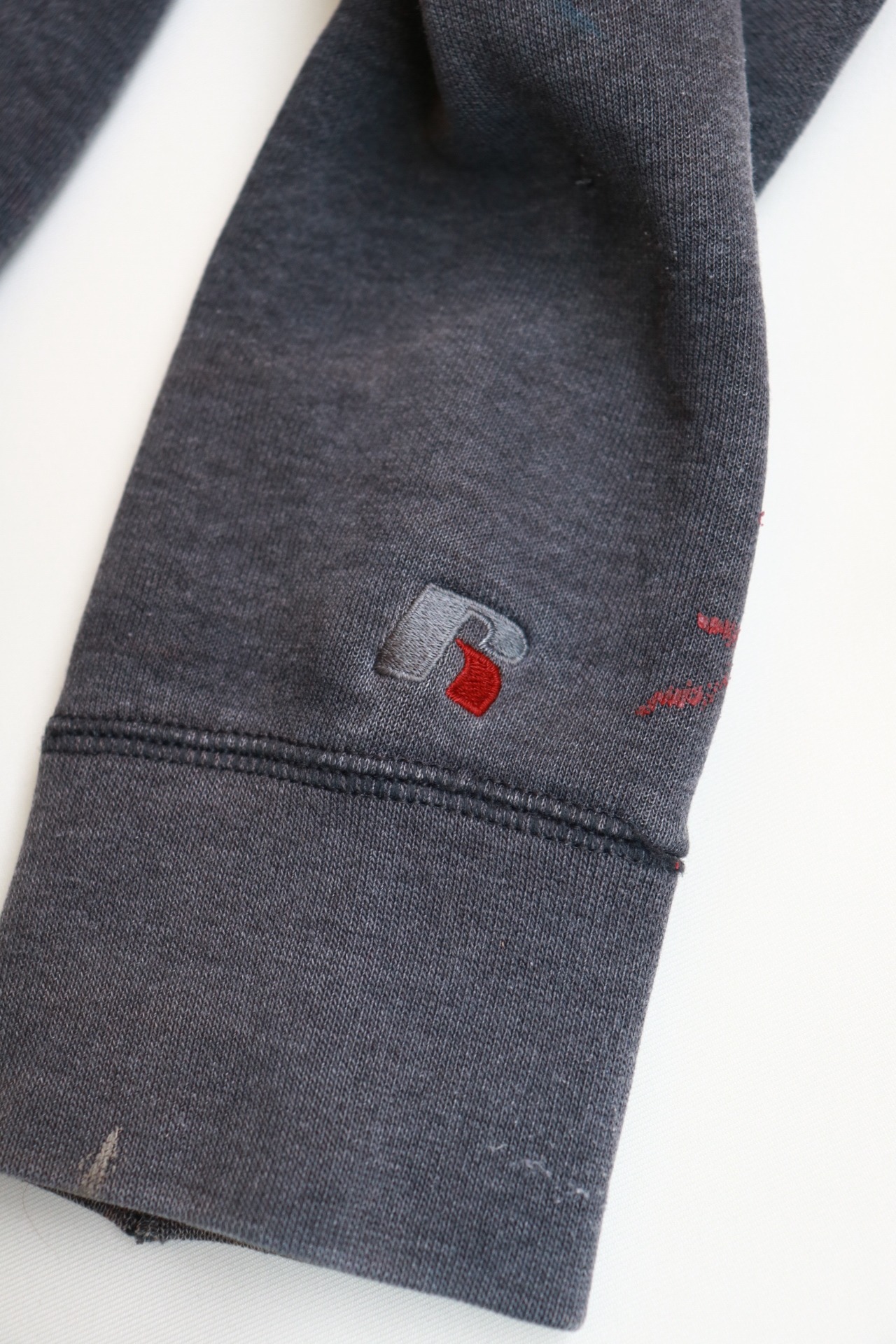 Russell Athletic gray damaged hoodie