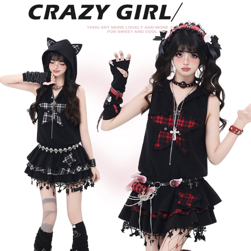 ジャケット 猫耳 フード付き CRAZYGIRL ダークファッション 闇かわいい