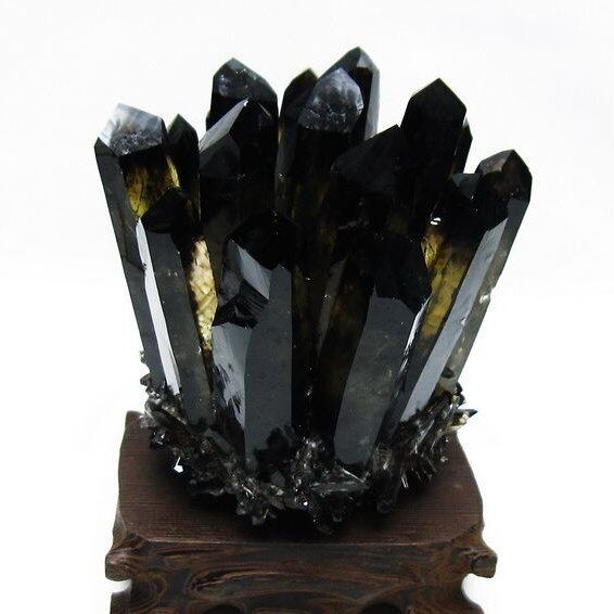 モリオン クラスター 黒水晶 原石 台座付属 一点物 182-8400