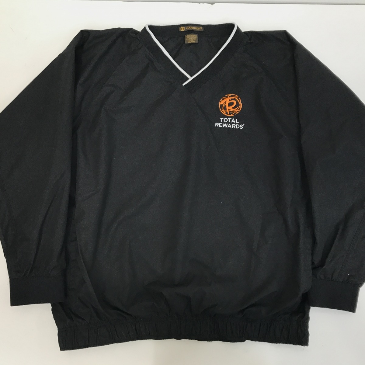 HARRITON 00年代 企業 刺繍入り 裏 メッシュ付き ポリエステル Vネック 