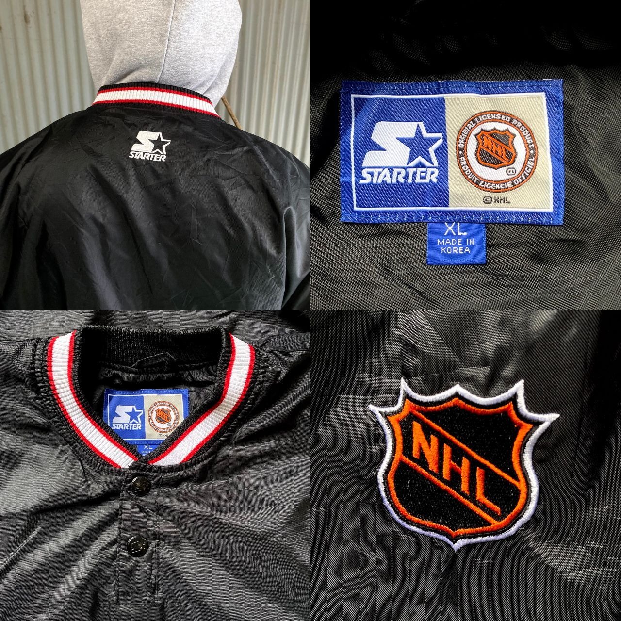 90年代 スターター NHL Devils ナイロンプルオーバージャケット メンズ 