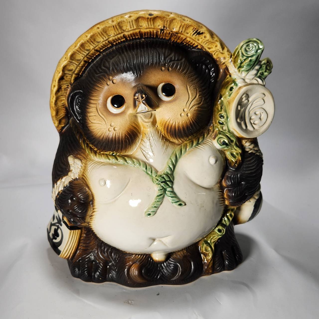 福々狸オス 10号 （信楽焼き・陶器・たぬき・タヌキ・置物・B084-01