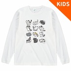 【キッズ】ねこがいっぱいロングTシャツ2023（ホワイト）