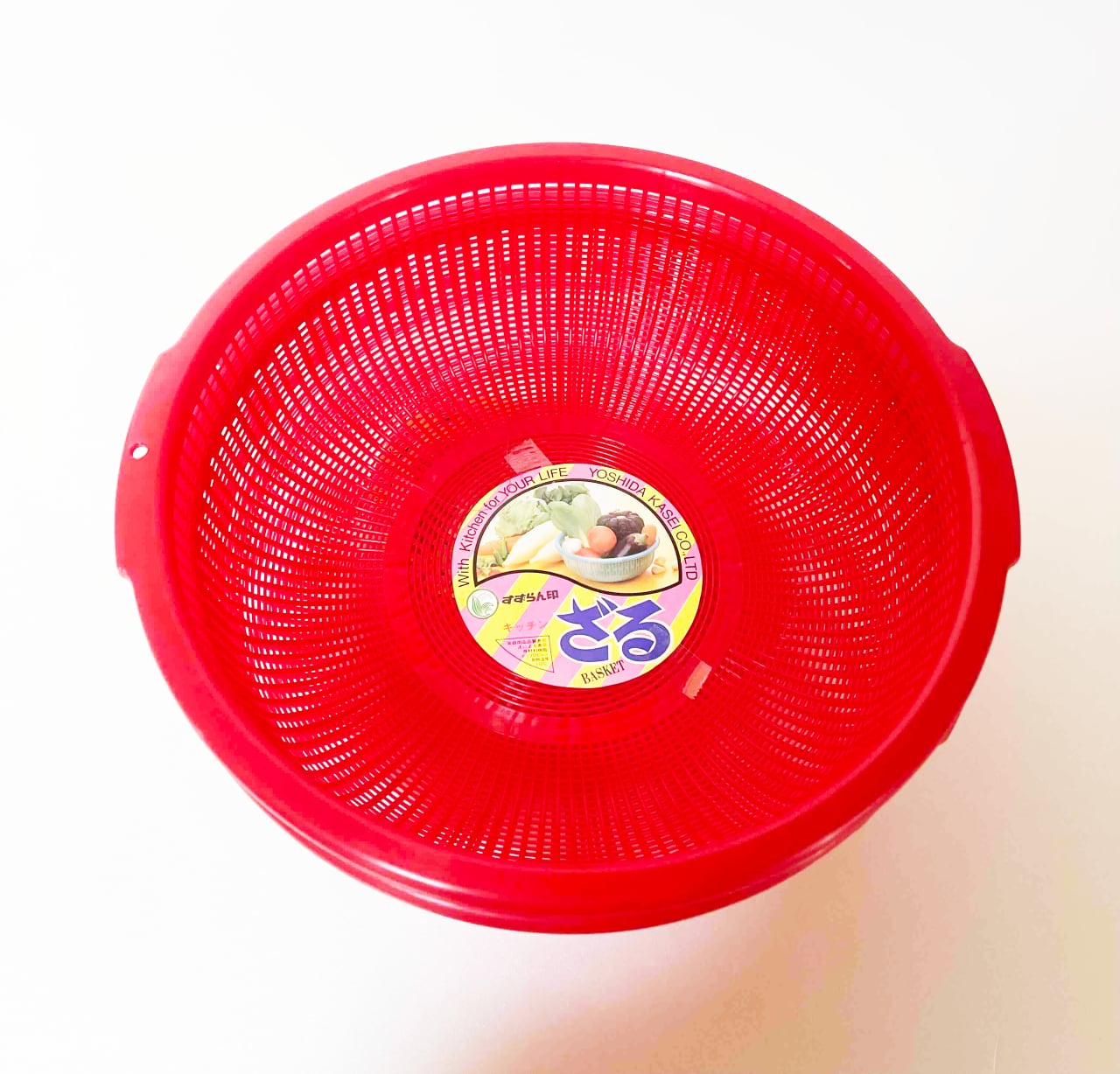 レトロポップ すずらん印 水切りかご レッド キッチン雑貨【Z-K6565
