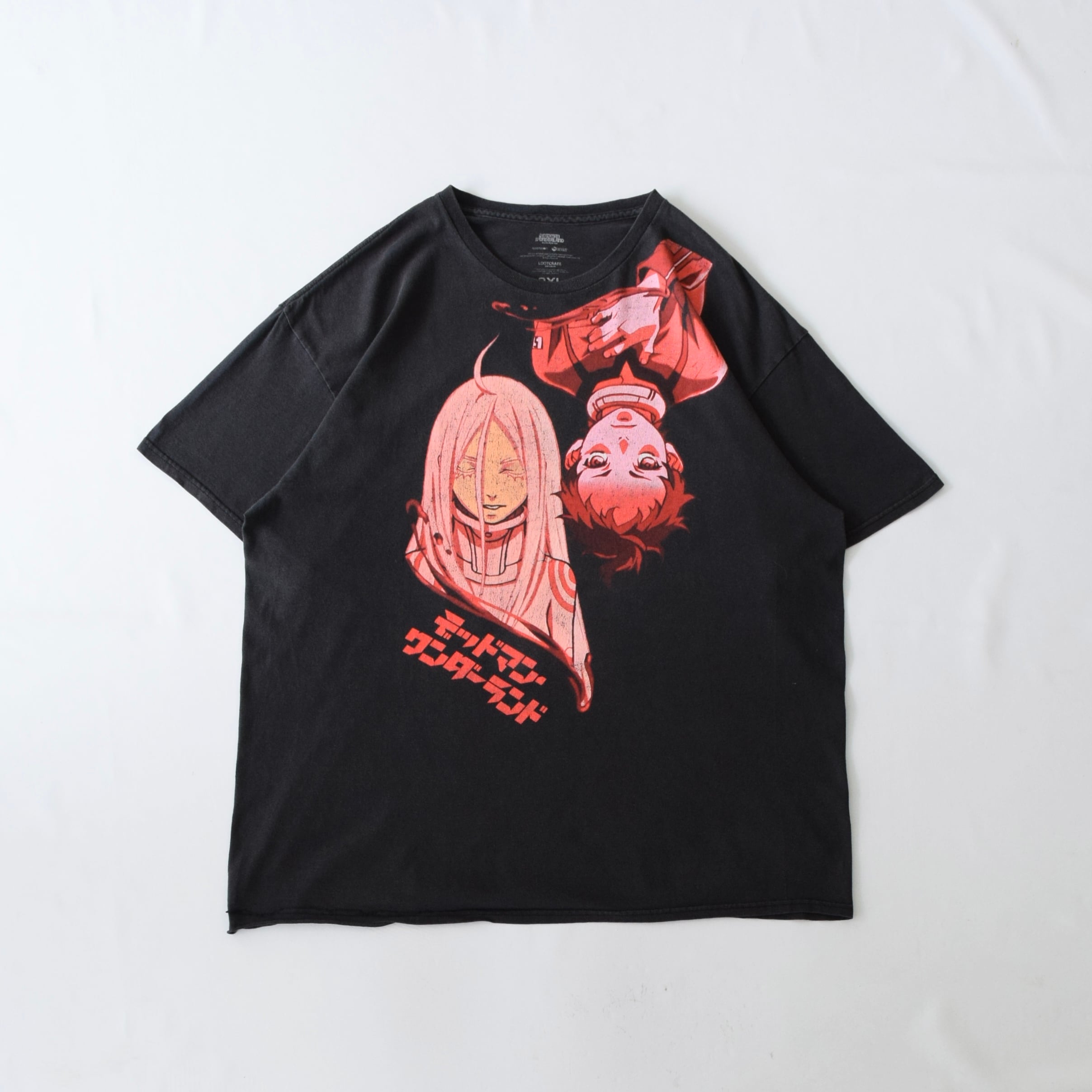 デッドマン・ワンダーランド Tシャツ メンズ XXL ブラック アニメ 古着