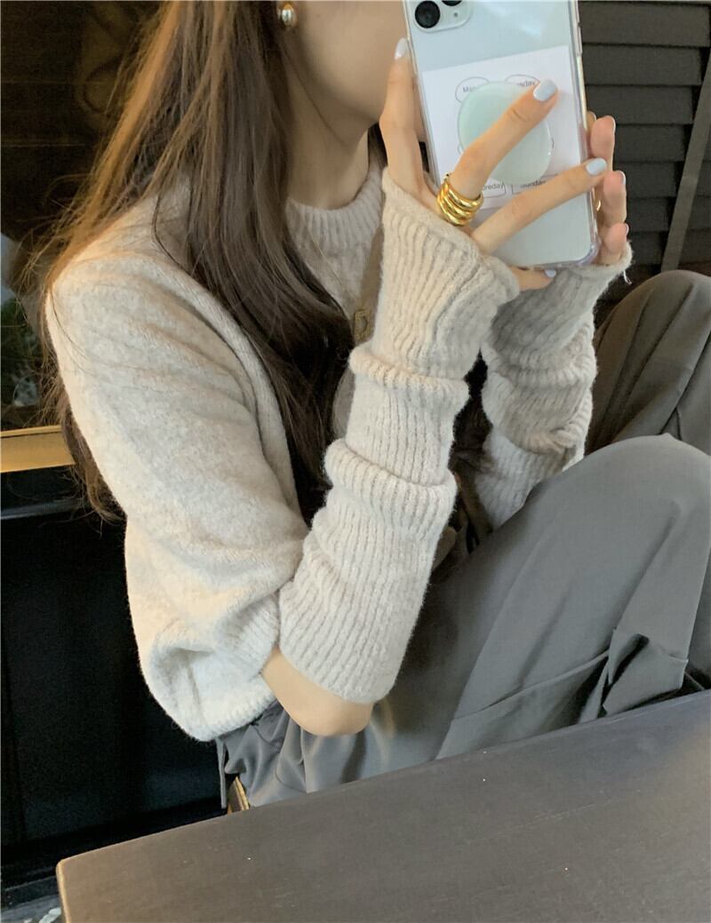 セーター ジャケット オータムルーズプルオーバー トップス ロング 秋物 モンロー30988480981