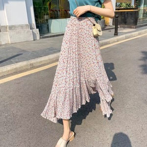 小花柄　プリーツスカート　AJ1365-E004