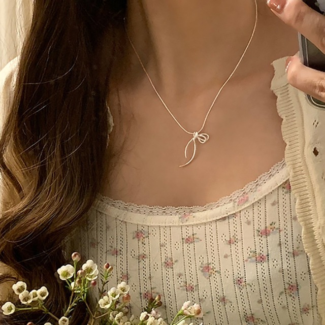 Weiwan925シルバーリボンピアス