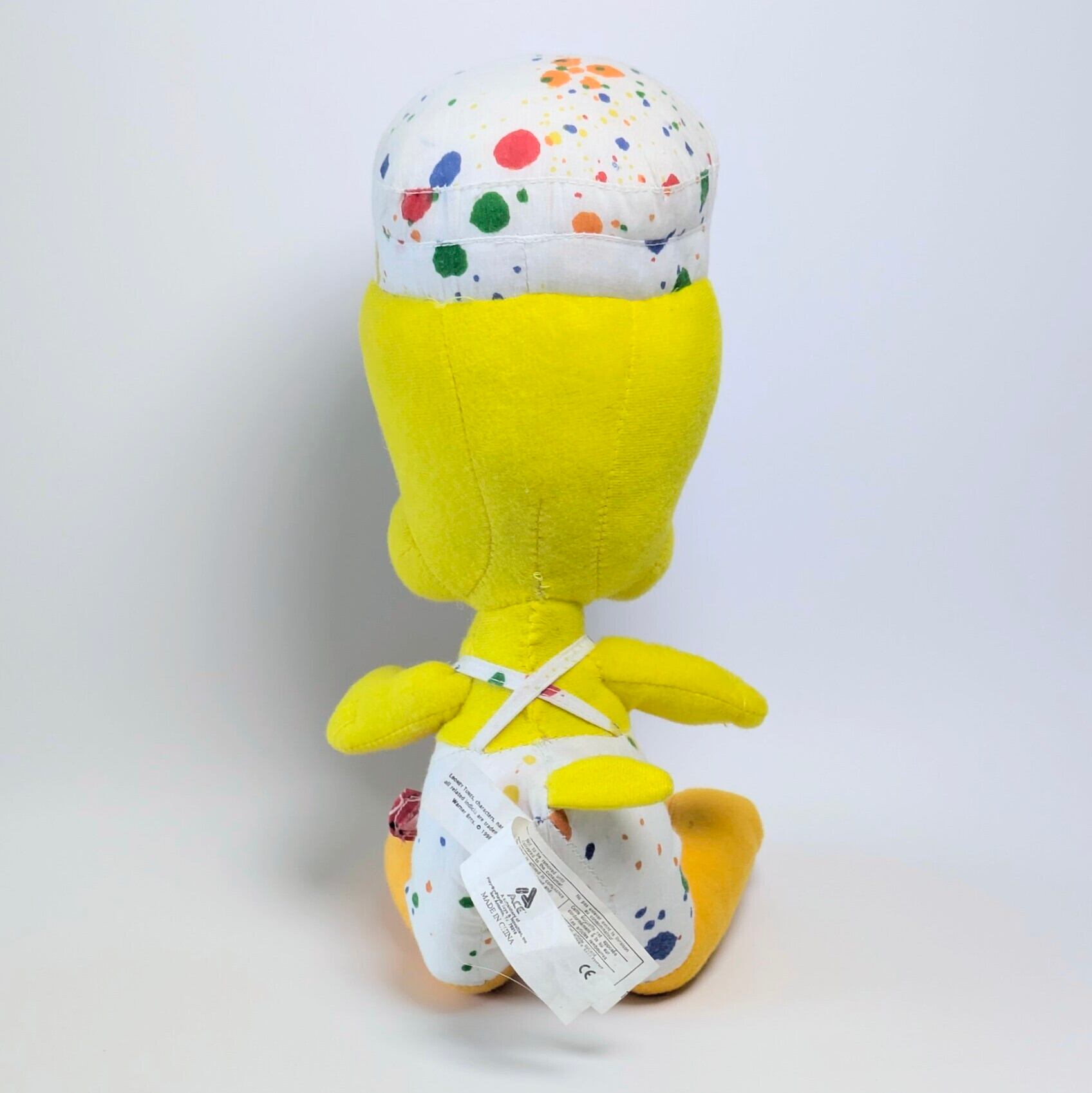 ☆VINTAGE1998☆【 Looney Tunes / ルーニー・テューンズ 】Painter Tweety Bird（ペインター トゥイーティー） プラッシュ / ぬいぐるみ〚アメリカン雑貨 アメトイ〛