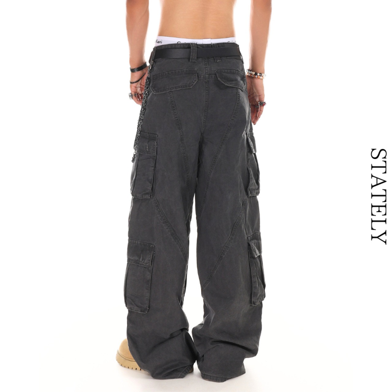 Unisex ヴィンテージカーゴ Wide Pants/2color_B77・画像5