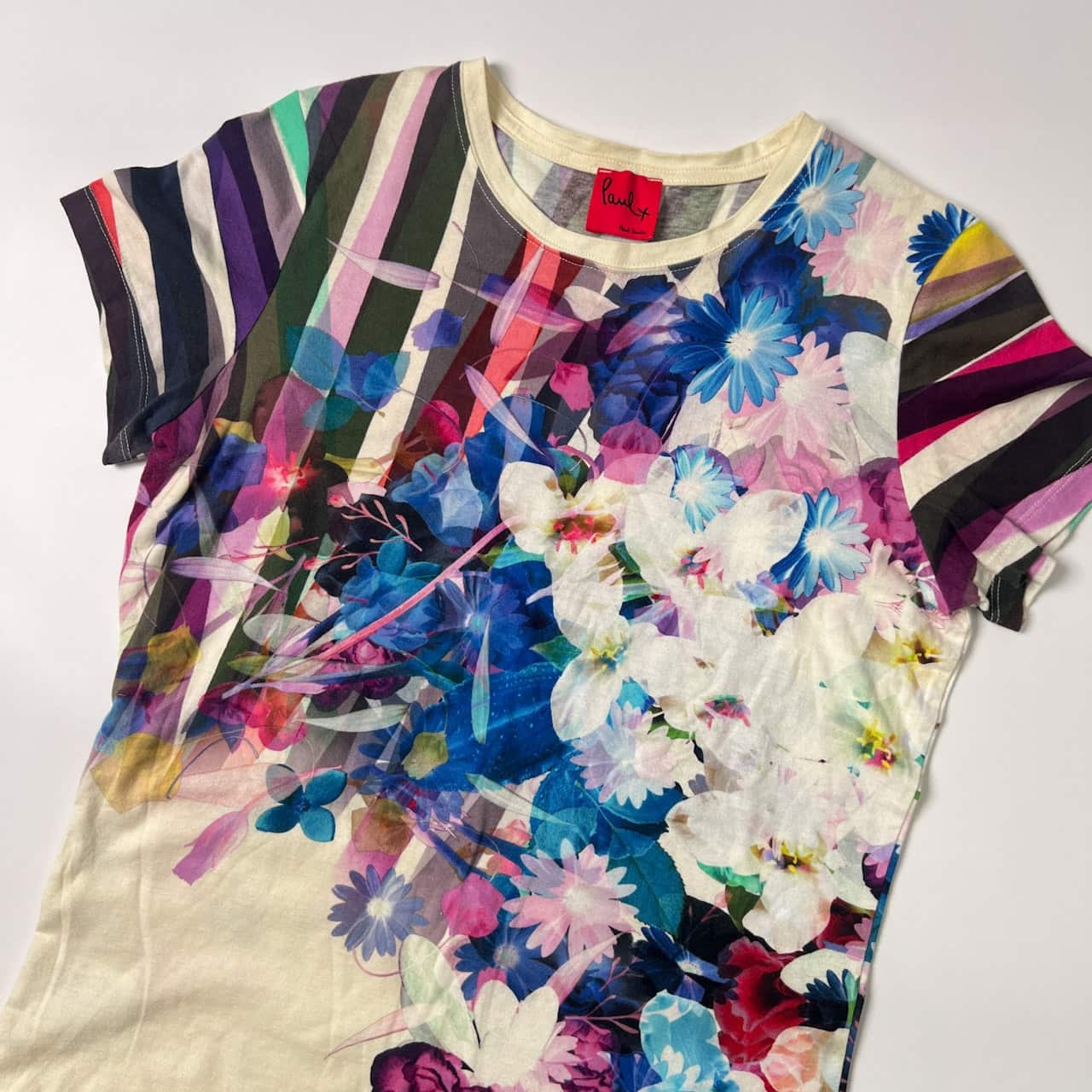 Paul Smith ポールスミス フローラルデザイン 半袖Tシャツ M/ベージュ