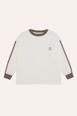 【26AW】The Campamento(カンパメント)Brown Bands Ecru Tshirt(3y/4y/5-6y/7-8y/9-10y/11-12y)長袖Tシャツ