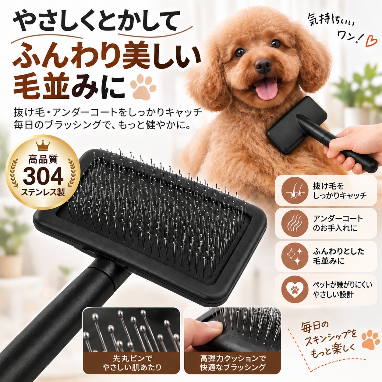 SUNFAST プレミアム　大会使用後　基礎打ち使用可　20ダース　送料込み K43.犬用スリッカーブラシ｜304ステンレス製ソフトピン・高弾力