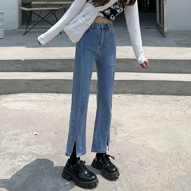 スプリングオータムジーンズ ルーズウェストパンツ 春物 秋物 試着室72819259583