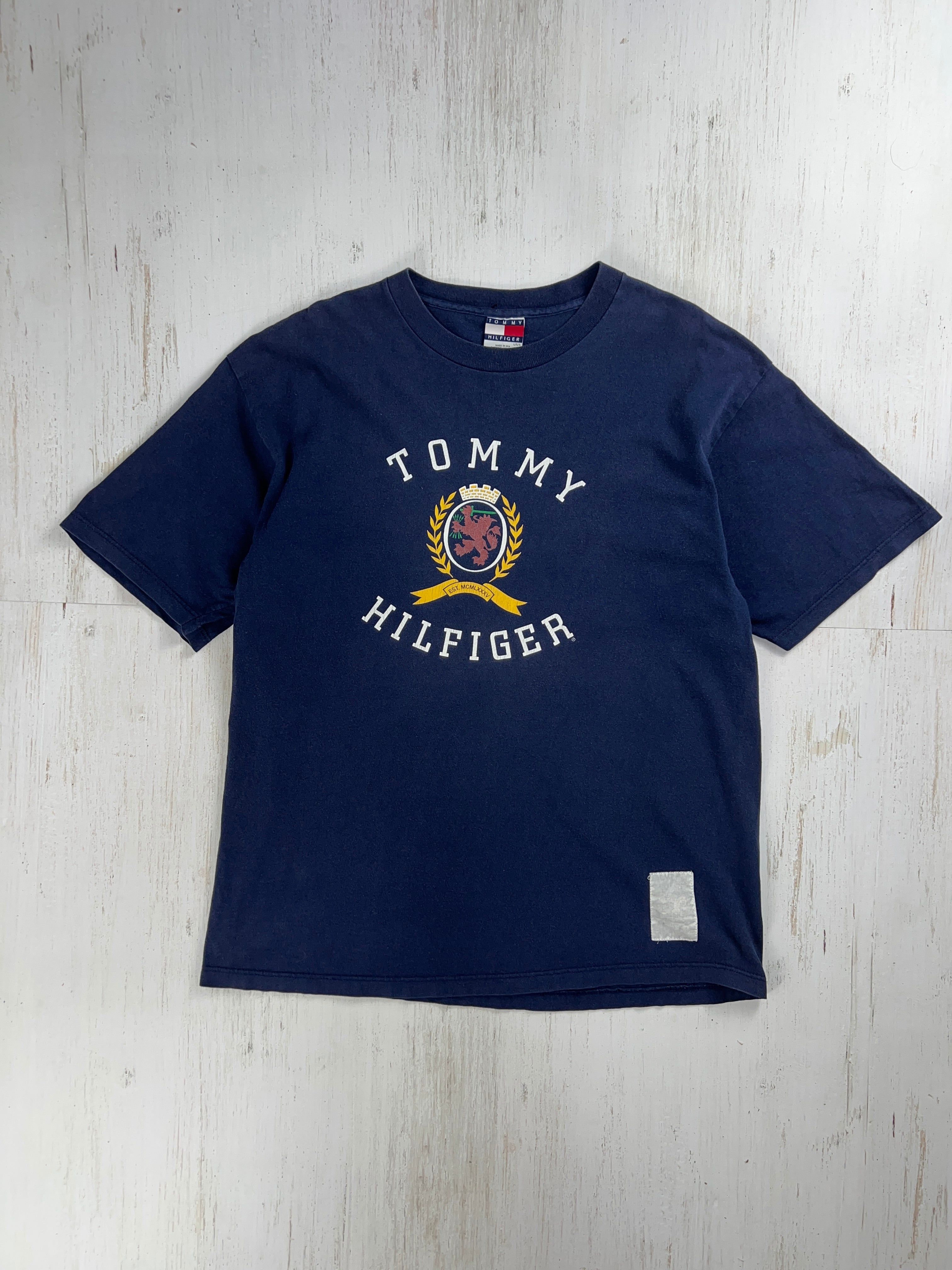 1990’s Tommy Hilfiger Crest Logo T-Shirt Made in USA Navy L / トミーヒルフィガー クレストロゴ Tシャツ USA製 ネイビー Lサイズ #F556