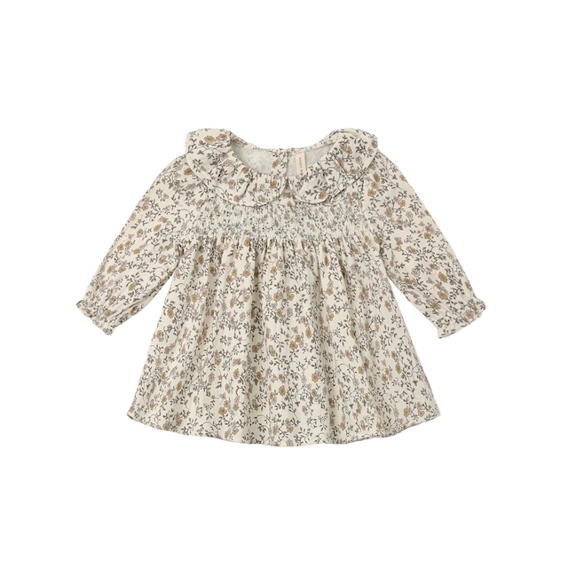 Quincy Mae(クインシーメイ) / 26aw CALLIE DRESS POSY / IVORY / 12-18M・18-24M・2-3Y・4-5Y