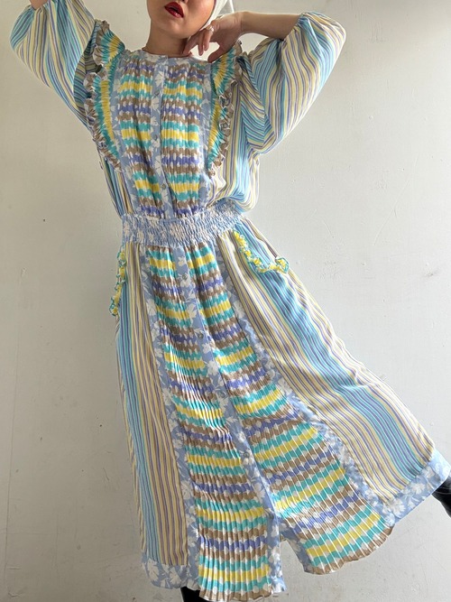 1980s Vintage "Diane Freis" Frilled Dress
