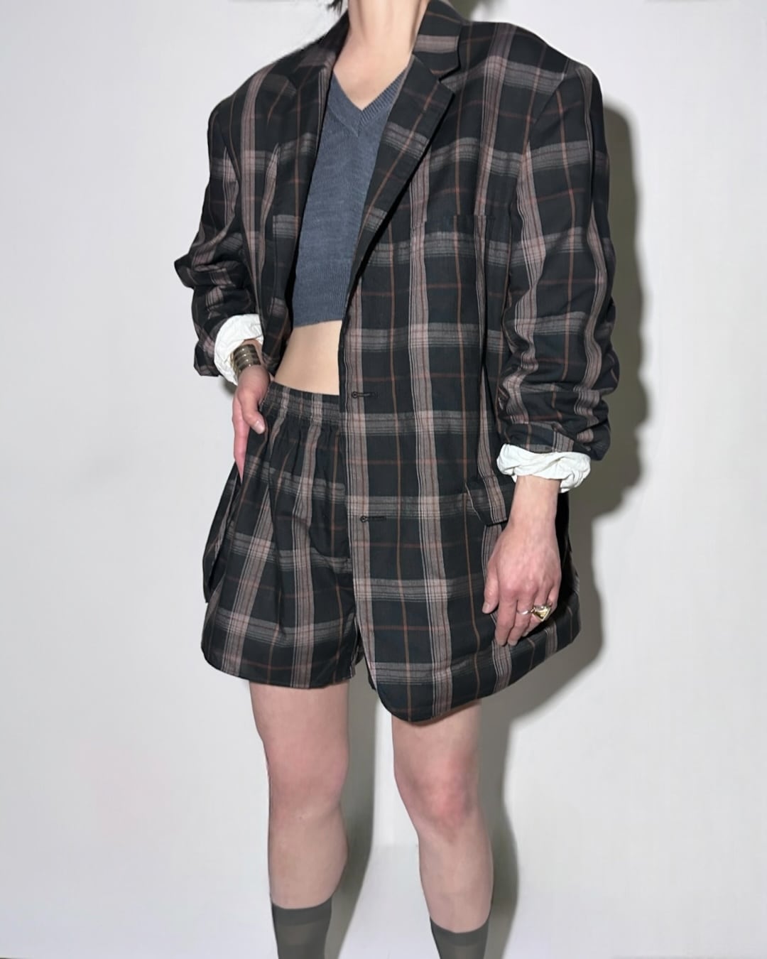 FUMIKA_UCHIDA  [PLAID 2-TUCK TRUNK SHORTS]