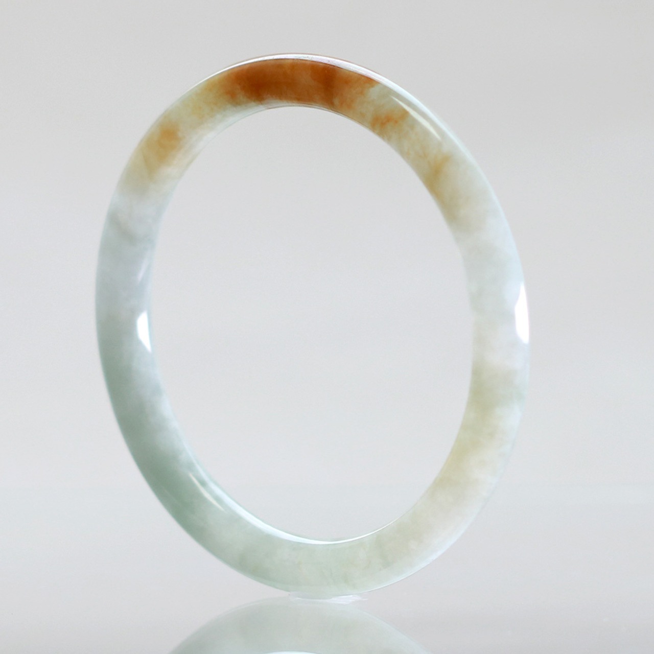 【内径 約54.5mm 】細めのバングルで付けやすい！ バングル A貨翡翠 jd_bg1229