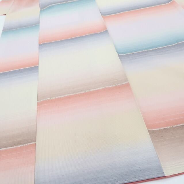 新品 伝統工芸士 斎藤俊弘 虹 着物 正絹 仕付け糸付“消えることなく架  