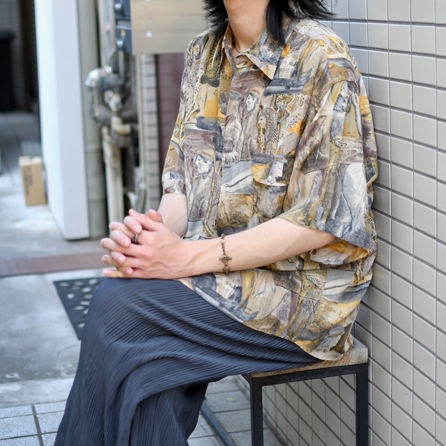 art pattern rayon shirt