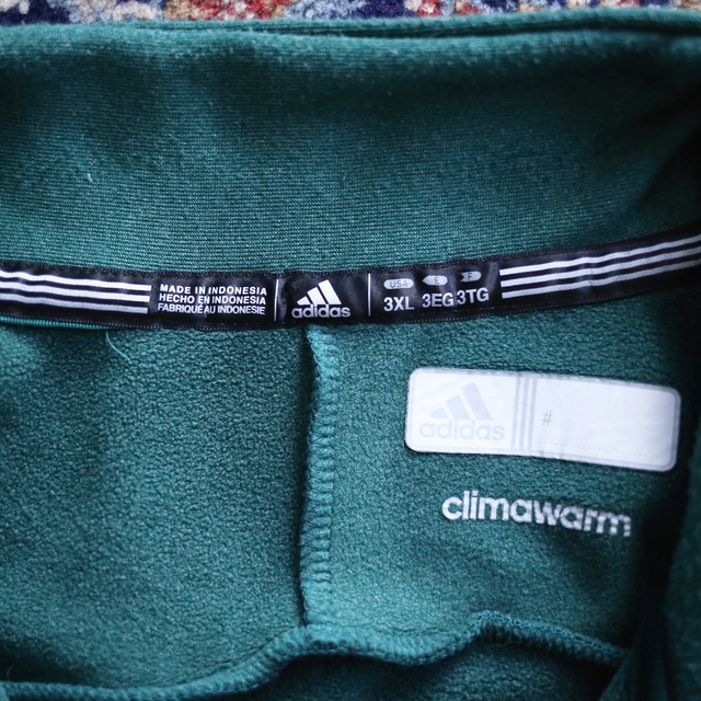 "adidas" XXXL super over silhouette sleeve 3-line one-tone half-zip sweat pullover