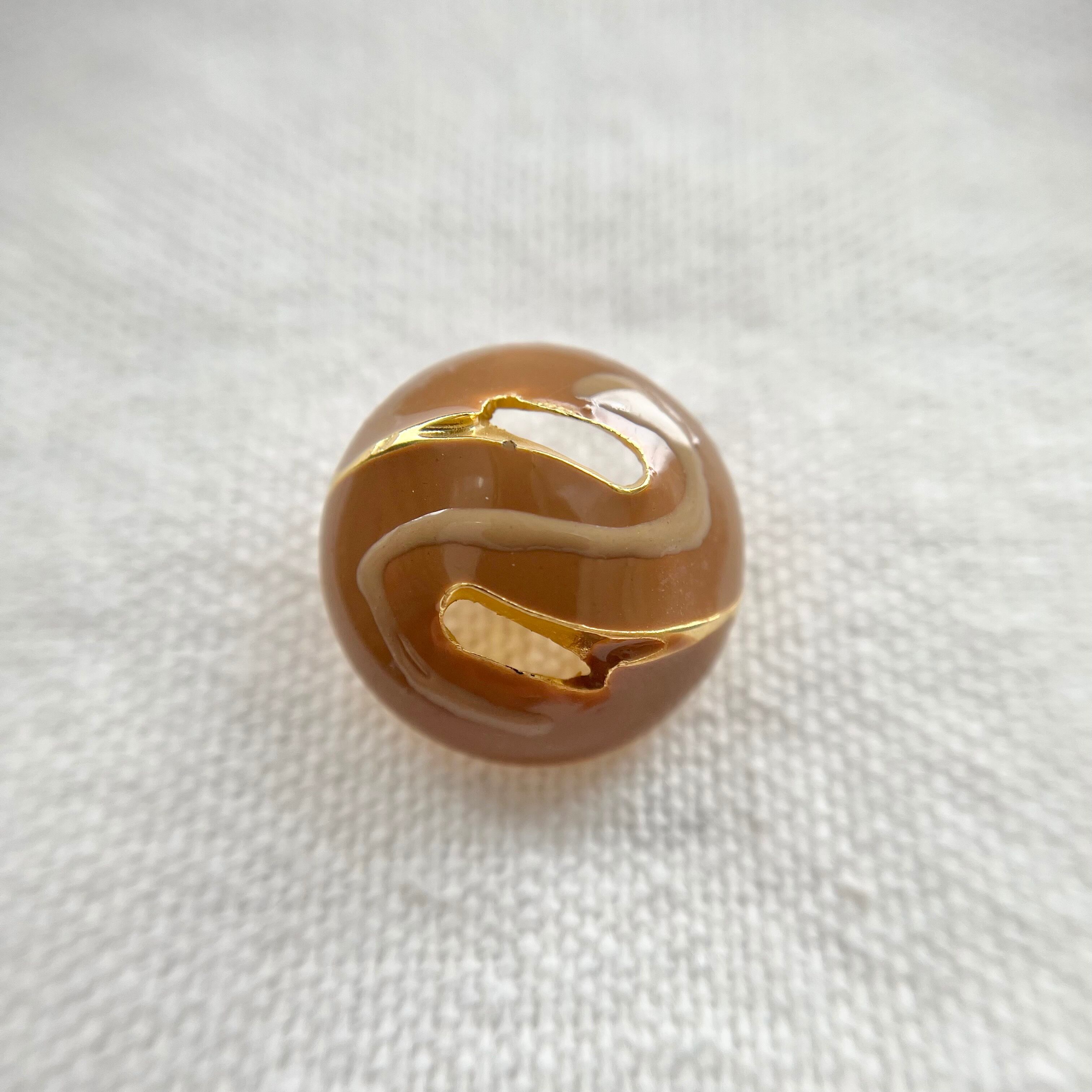 S字ゴールドサークル×ライトブラウンエナメル 18㎜