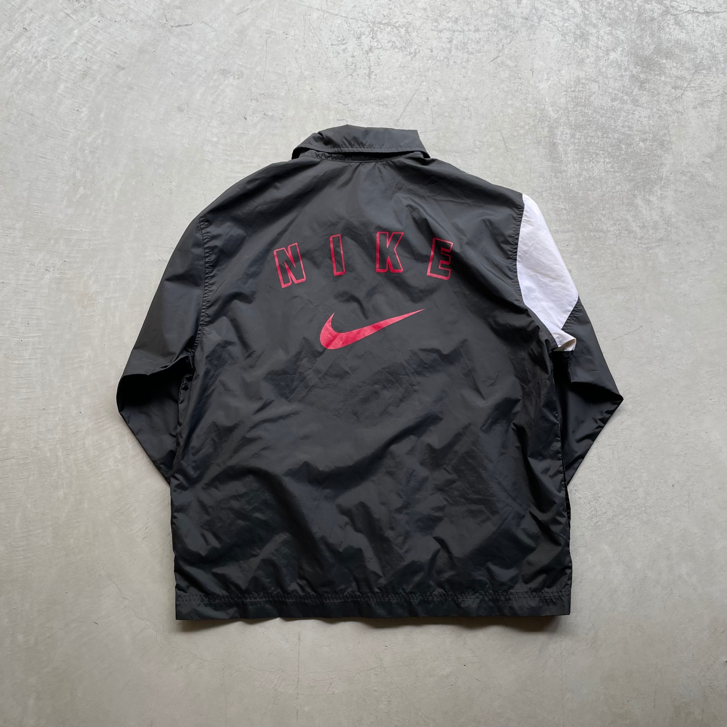 NIKE/90s big swoosh nylon jacket ナイキ 白タグ コーチジャケット 