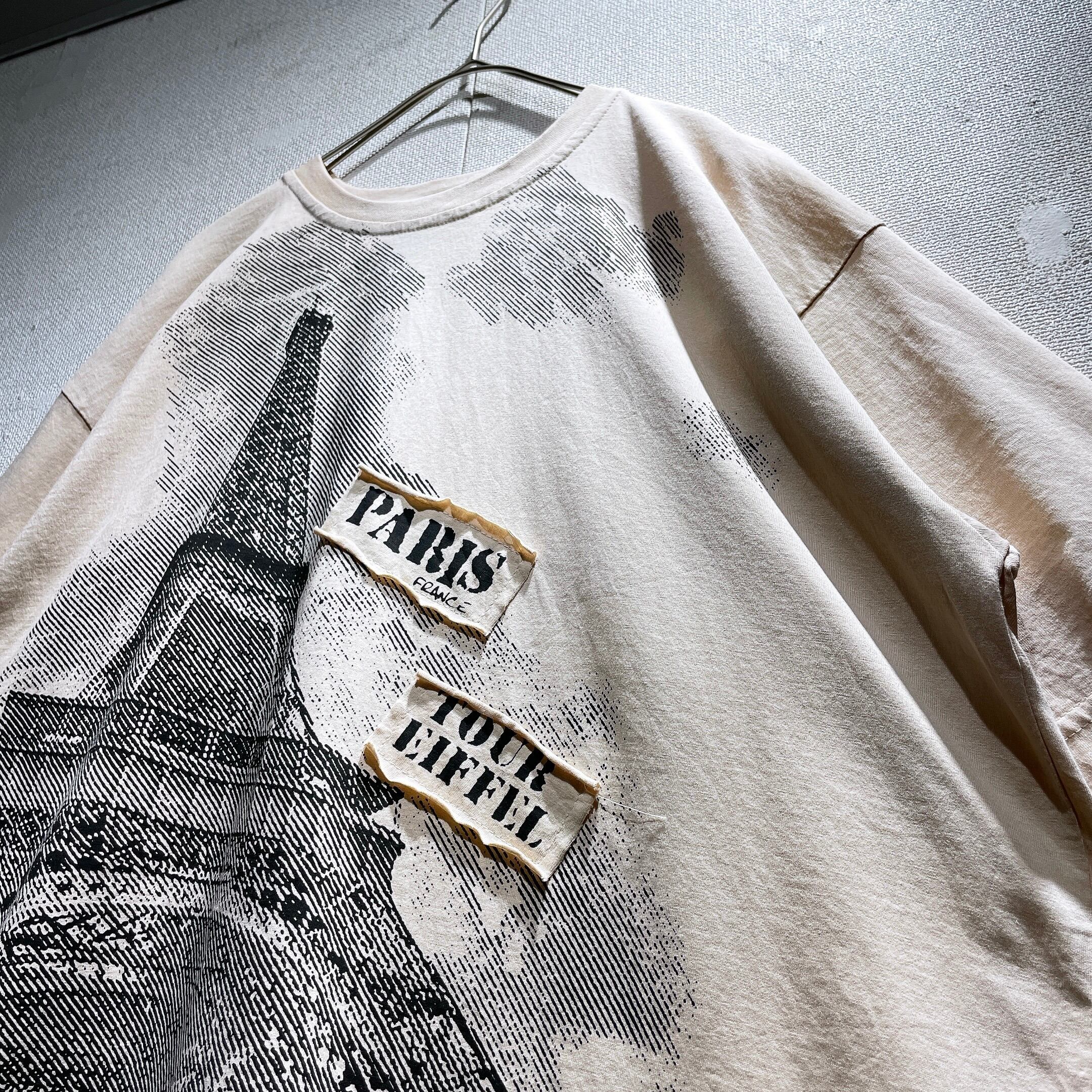 ” Paris Tour Eiffel ” printed loose silhouette cotton Tee