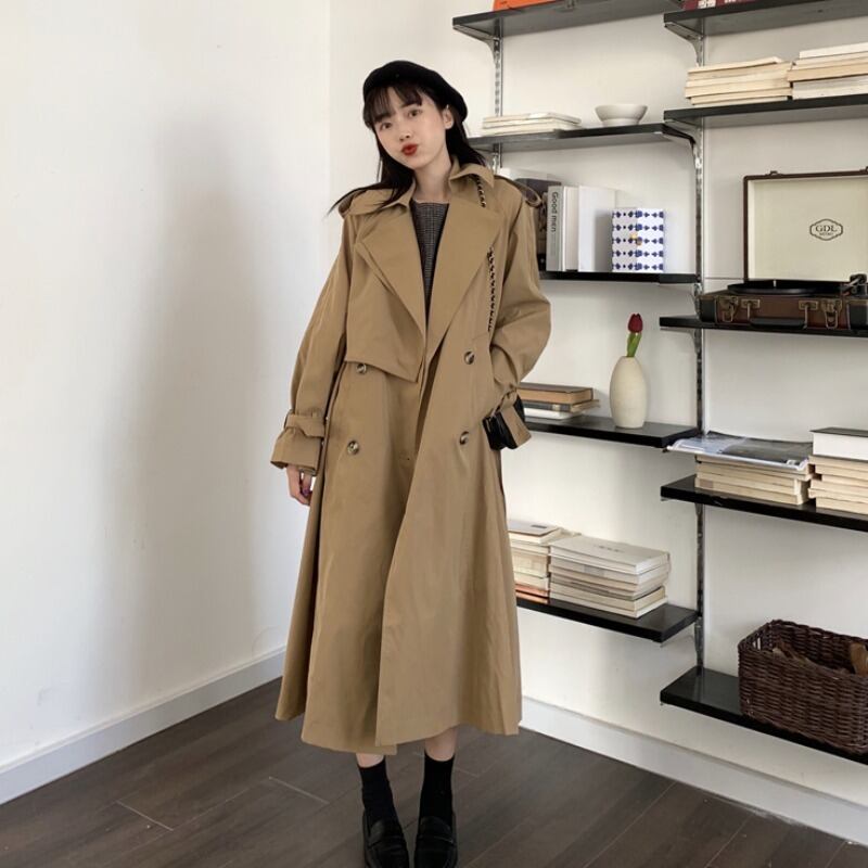 スプリングルーズ薄手スタイルロングカジュアルレディースカーディガンジャケット 春物 試着室74376680445