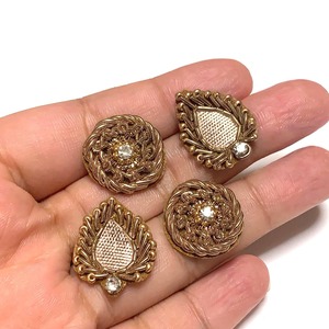 インドゴールドデコパーツセット（丸と木の葉）