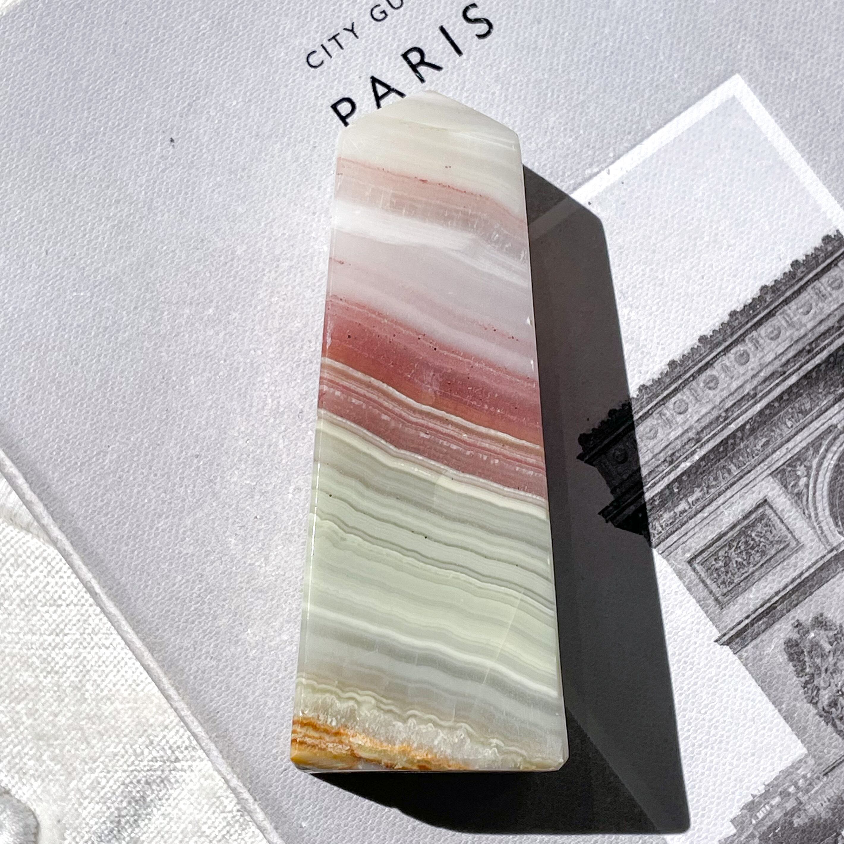 Pink Banded Calcite Point 7 ✧ ピンクバンデッドカルサイト | FLUXY