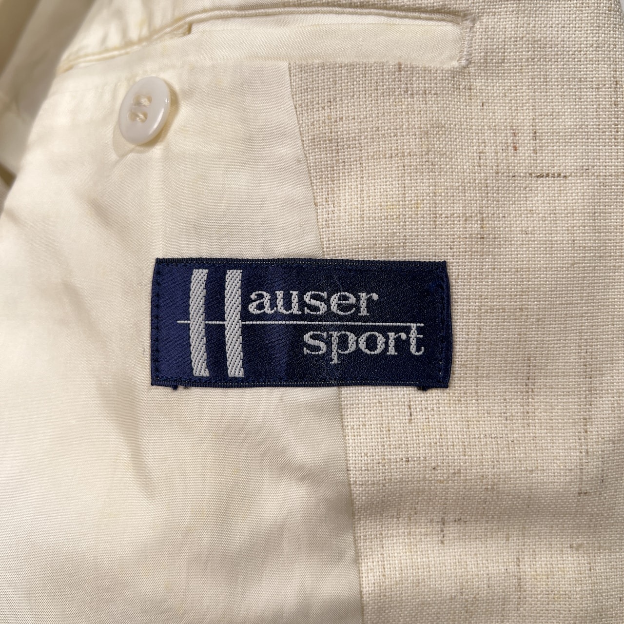 70s 80s VAN JAC Hauser sport ヴァンヂャケット ハウザースポーツ リネン混 サマー テーラードジャケット 165-84-73/ホワイト/ビンテージ